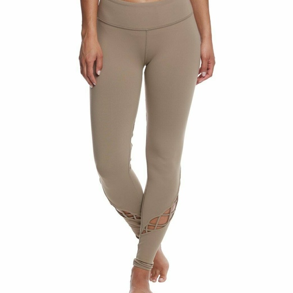 ALO Tan Leggings with Lattice Detail - Picture 2 of 10